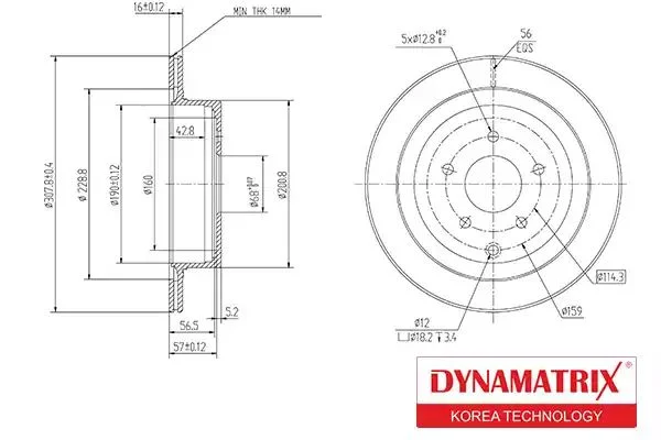 DBD1506 DYNAMAX Диск тормозной (фото 1)