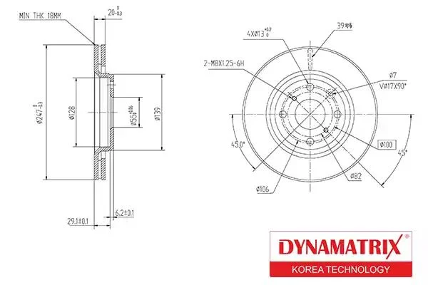 DBD1527 DYNAMAX Тормозной диск (фото 1)