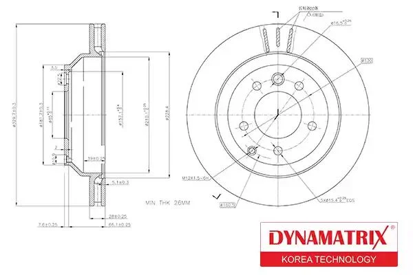 DBD1580 DYNAMAX Диск тормозной (фото 1)