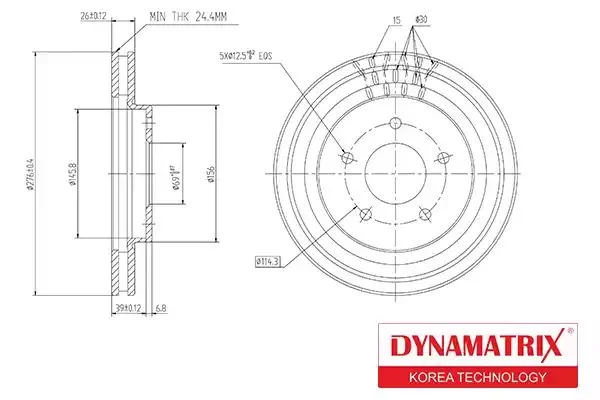 DBD1599 DYNAMAX Диск тормозной (фото 1)