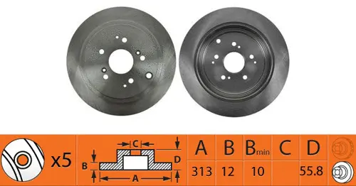 BR28134 SB NAGAMOCHI Тормозной диск (фото 1)