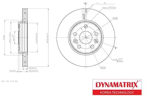 DBD1733 DYNAMAX Тормозной диск (фото 1)
