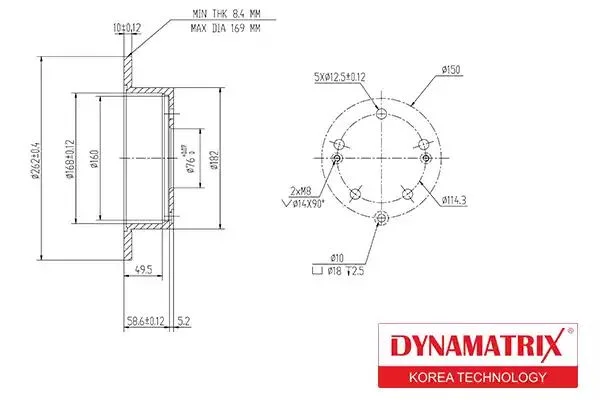 DBD1945 DYNAMAX Тормозной диск (фото 1)