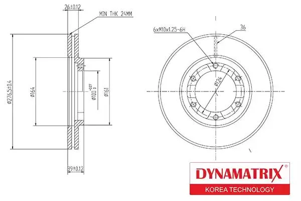 DBD464 DYNAMAX Диск тормозной (фото 1)