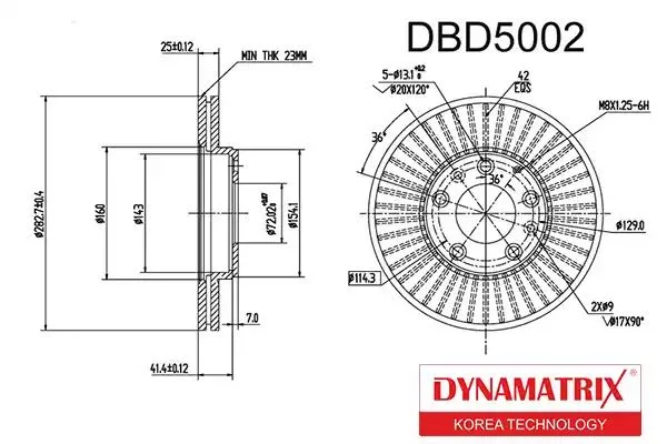 DBD5002 DYNAMAX Диск тормозной (фото 1)