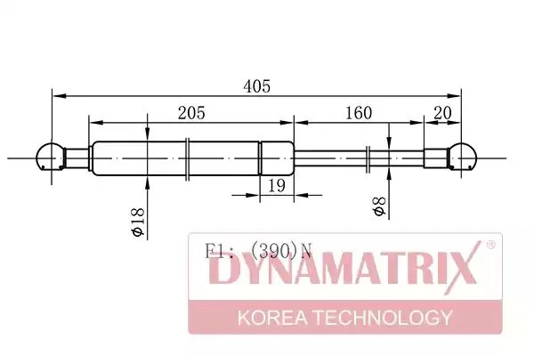 DGS1386BY DYNAMAX Газовая пружина (фото 1)