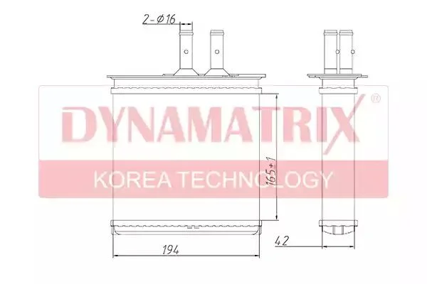 DR71442 DYNAMAX Радиатор отопителя салона (фото 1)