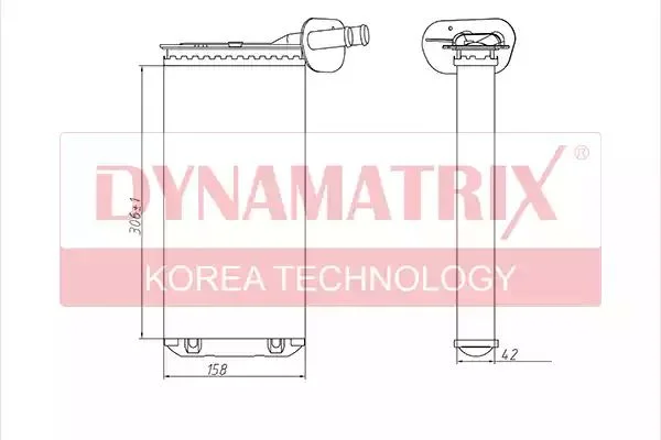 DR73965 DYNAMAX Радиатор отопителя салона (фото 1)