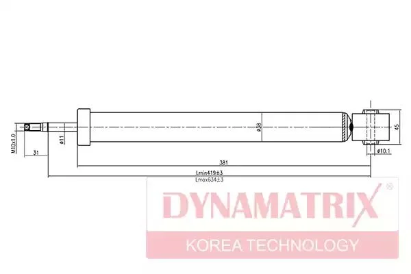 DSA343328 DYNAMAX Амортизатор подвески газонаполненный (фото 1)