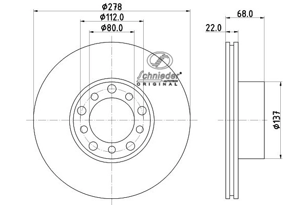 BZS55.00010 SCHNIEDER AUTOTECH Тормозной диск (фото 1)