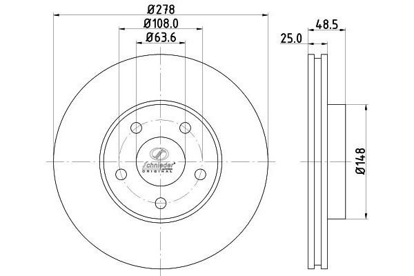VLS55.00257 SCHNIEDER AUTOTECH Тормозной диск (фото 1)