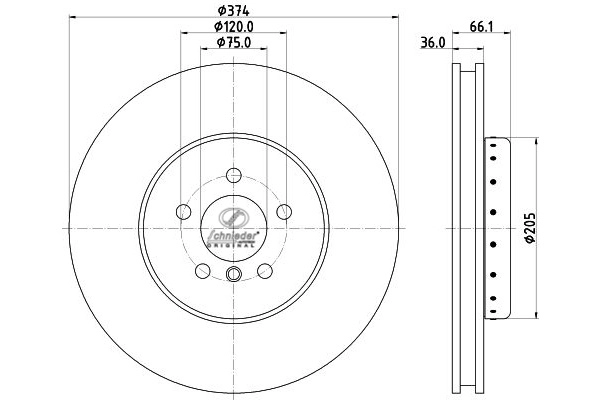 BMS55.00157 SCHNIEDER AUTOTECH Тормозной диск (фото 1)
