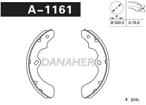 A1161 DANAHER Комлект тормозных накладок (фото 1)