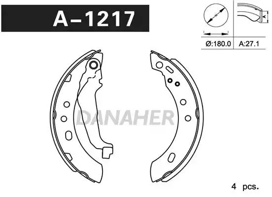 A1217 DANAHER Комлект тормозных накладок (фото 1)