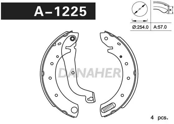 A1225 DANAHER Комлект тормозных накладок (фото 1)