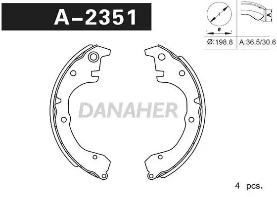 A2351 DANAHER Комлект тормозных накладок (фото 1)