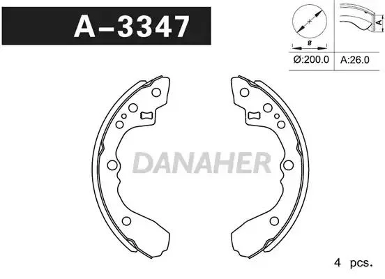 A3347 DANAHER Комлект тормозных накладок (фото 1)