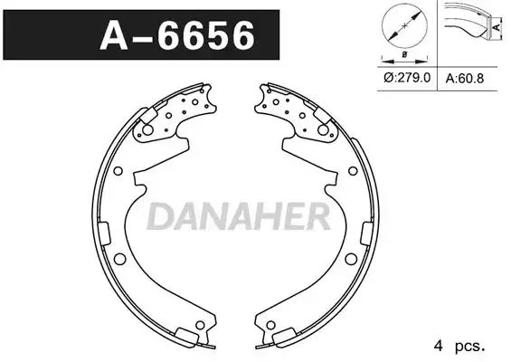 A6656 DANAHER Комлект тормозных накладок (фото 1)