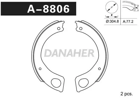 A8806 DANAHER Комлект тормозных накладок (фото 1)