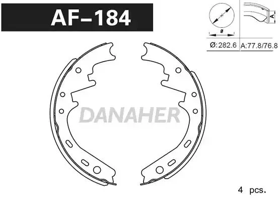 AF184 DANAHER Комлект тормозных накладок (фото 1)