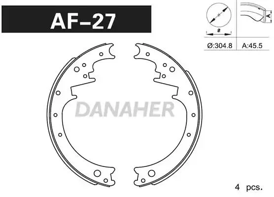 AF27 DANAHER Комлект тормозных накладок (фото 1)