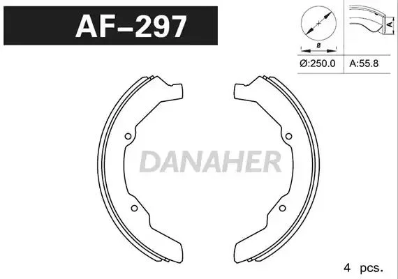 AF297 DANAHER Комлект тормозных накладок (фото 1)