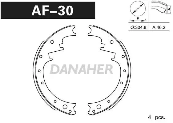 AF30 DANAHER Комлект тормозных накладок (фото 1)