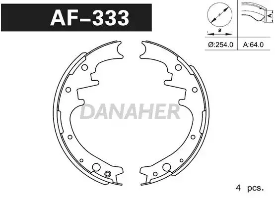 AF333 DANAHER Комлект тормозных накладок (фото 1)