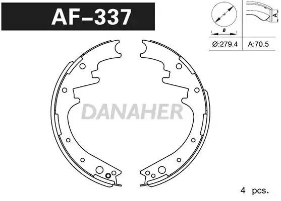 AF337 DANAHER Комлект тормозных накладок (фото 1)