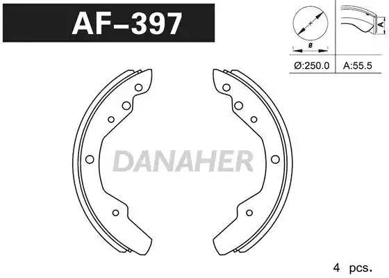 AF397 DANAHER Комлект тормозных накладок (фото 1)