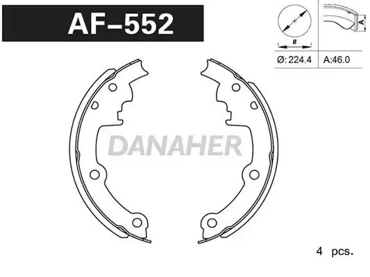 AF552 DANAHER Комлект тормозных накладок (фото 1)