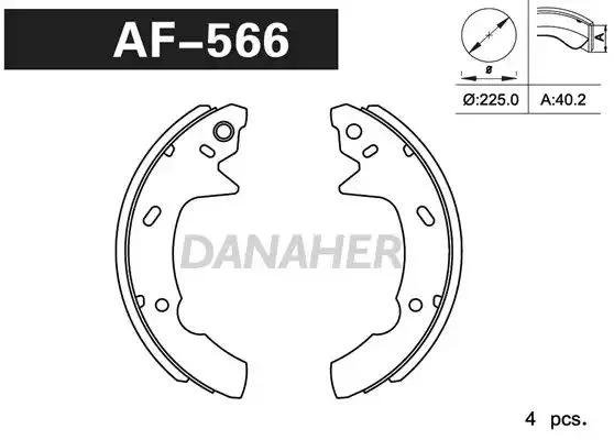AF566 DANAHER Комлект тормозных накладок (фото 1)