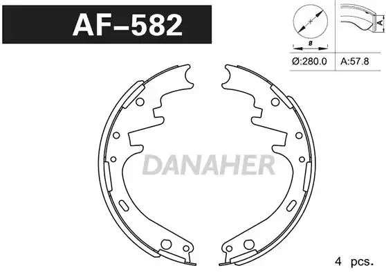 AF582 DANAHER Комлект тормозных накладок (фото 1)