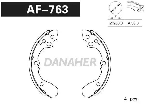 AF763 DANAHER Комлект тормозных накладок (фото 1)