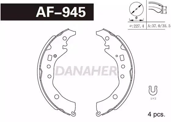 AF945 DANAHER Комлект тормозных накладок (фото 1)