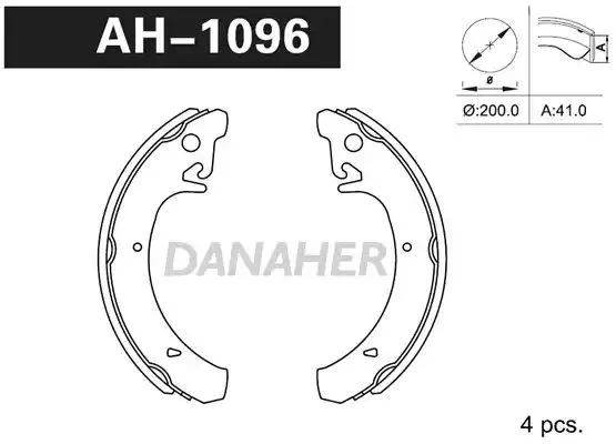 AH1096 DANAHER Комлект тормозных накладок (фото 1)