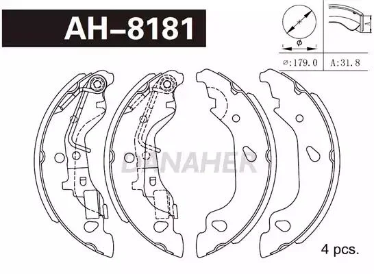 AH8181 DANAHER Комлект тормозных накладок (фото 1)