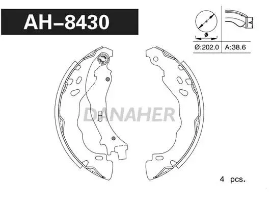 AH8430 DANAHER Комлект тормозных накладок (фото 1)