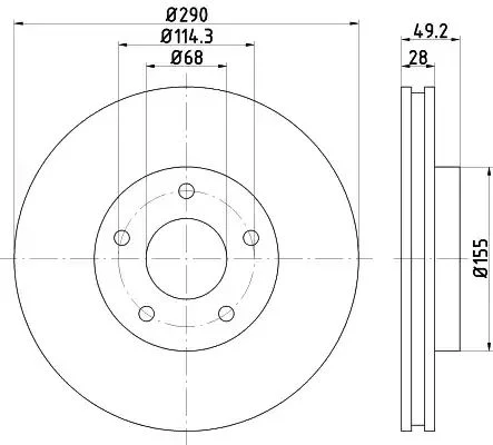 8DD 355 131-792 BEHR/HELLA/PAGID Тормозной диск (фото 1)