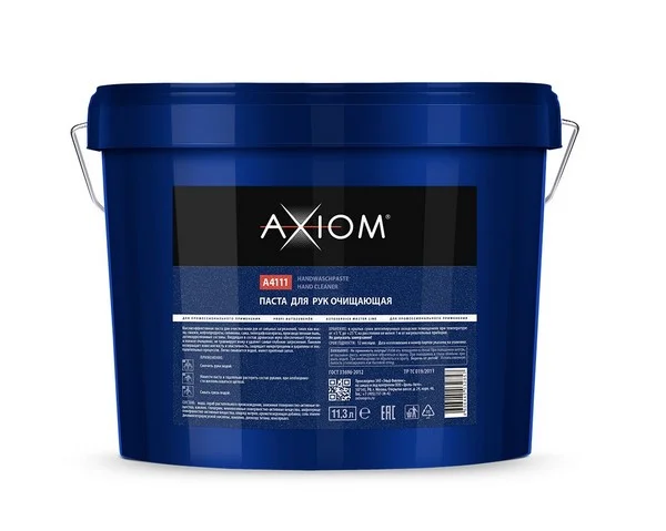 A4111 AXIOM Очиститель для рук паста с древесной мукой и ланолином для бережной очистки кожи рук от сильных загрязнений, 9,7 кг (фото 1)