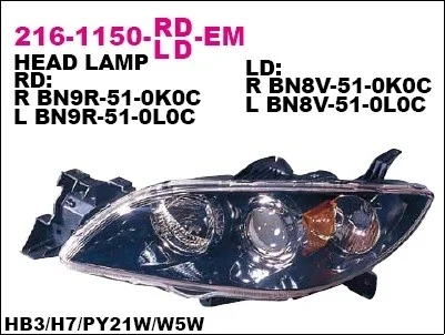 216-1150R-LD-EM DEPO Основная фара (фото 1)