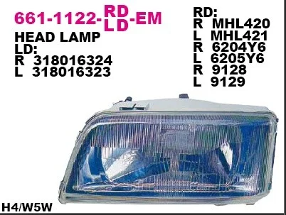 661-1122R-LD-EM DEPO Основная фара (фото 1)