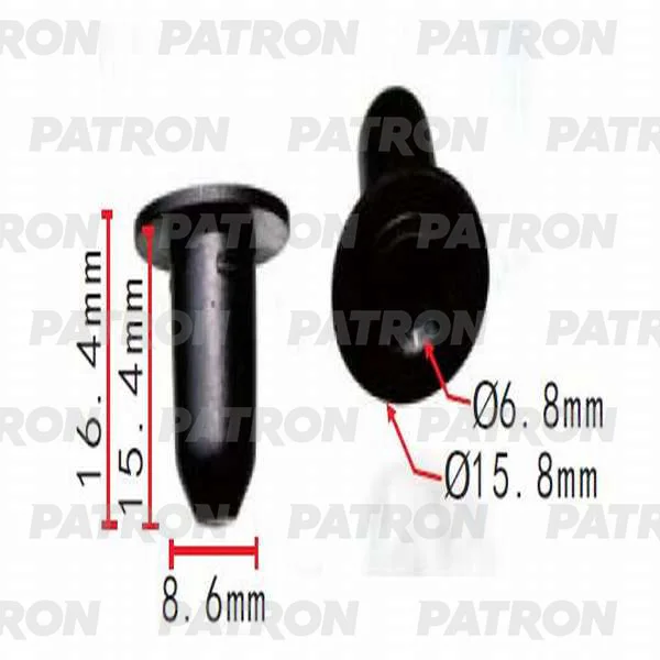 P37-0238A PATRON Втулка пластиковая (упаковка 100шт) Audi, Seat, Skoda, Volkswagen применяемость: универсальный, внутренняя отделка, багажник (фото 1)