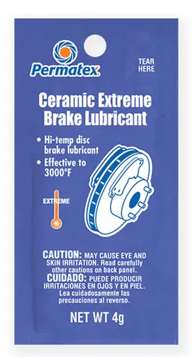 09173 PERMATEX Смазка тормозных суппортов керамическая для экстремально эксплуатируемых тормозных узлов Ceramic Extreme Brake Lubricant, 4гр (фото 2)