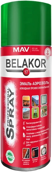 01025-270 BELAKOR Краска алкидная 520мл - RAL 6029 мятно-зеленый, аэрозоль (фото 1)