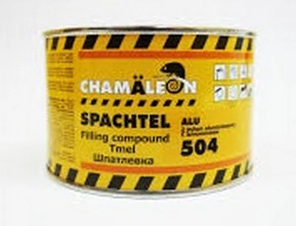 15042 CHAMALEON Шпатлевка 0,25кг с алюминием для устранения как глубоких неровностей, так и мелких дефектов, серая (+отвердитель в комплекте) (фото 1)