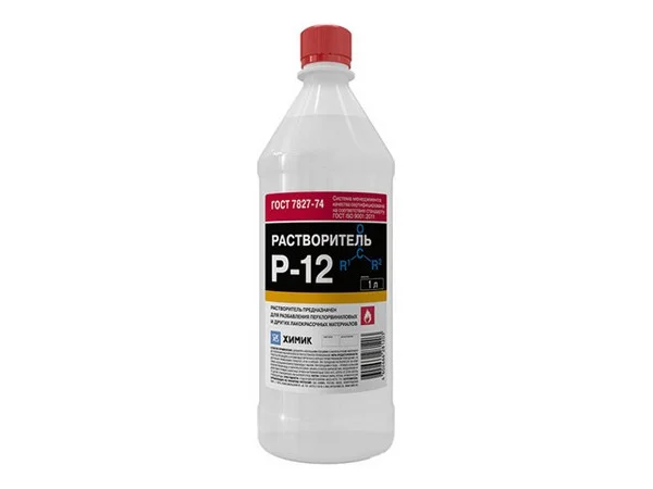66281203 ХИМИК Растворитель Р-12 предназначен для разбавления лакокрасочных материалов, полиакриловых смол и других пленкообразующих веществ, 1 л (фото 1)