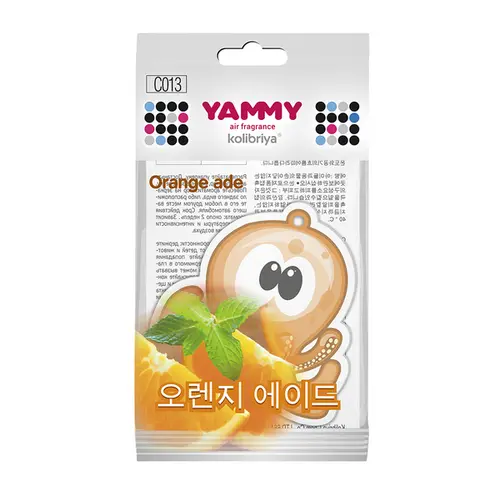 C013 YAMMY Ароматизатор подвес., картон с пропиткой Осьминог аромат 'Orange Ade', Корея (фото 1)
