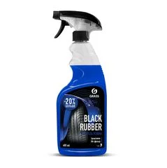 110384 GRASS Чернитель резины 600мл - Black Rubber: готовое к применению средство на водной основе для очистки и полировки шин и других резиновых деталей авто, триггер-спрей (фото 1)