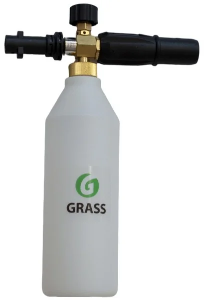 PK-0111 GRASS Насадка-пенообразователь Пеногенератор для Karcher, бытовой с пластиковым адаптором Idrobase с прочной металлической резьбой (фото 1)